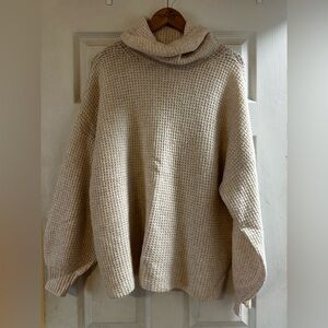 American Eagle Outfitters Beige Cowl Neck Sweater